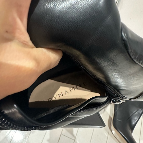 Dynamite black leather high heels boots - Picture 2 of 4